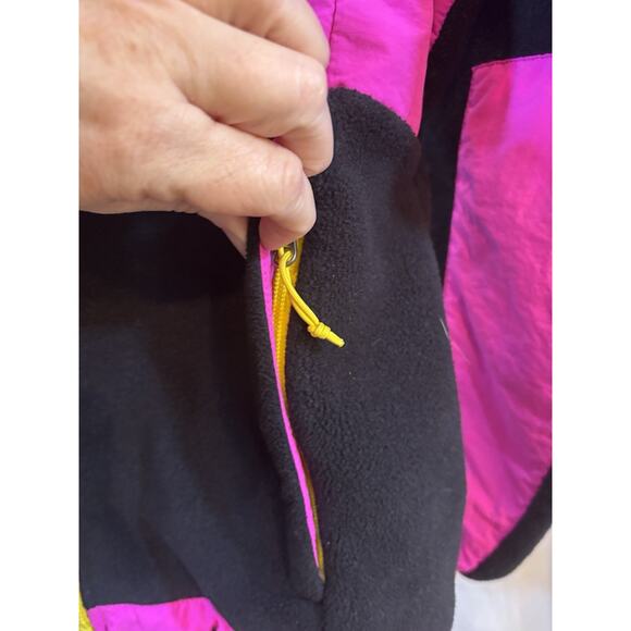 THE NORTH FACE DENALI WOMEN JACKET POLARTEC FLEECE BLACK PINK YELLOW FULL ZIP L - Picture 9 of 14